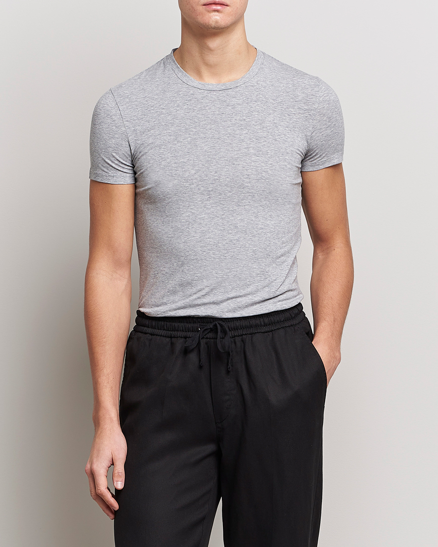 Homme | T-shirts | Zegna | Cotton Stretch Crew Neck T-Shirt Grey Heather