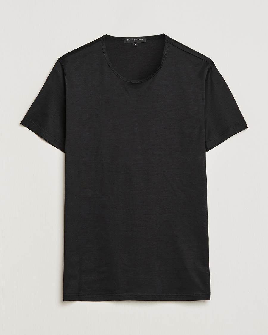 Homme | T-shirts | Zegna | Filoscozia Fine Cotton Crew Neck T-Shirt Black
