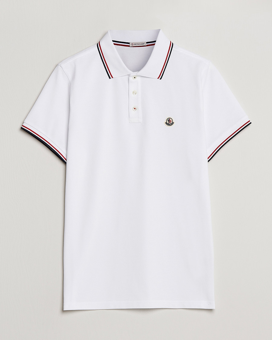 Homme | Polos | Moncler | Contrast Rib Polo White