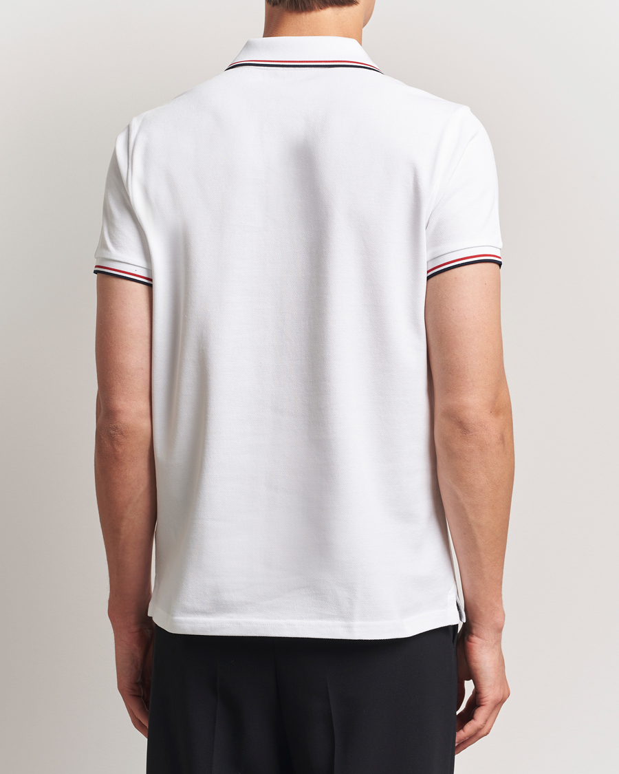 Homme | Polos | Moncler | Contrast Rib Polo White