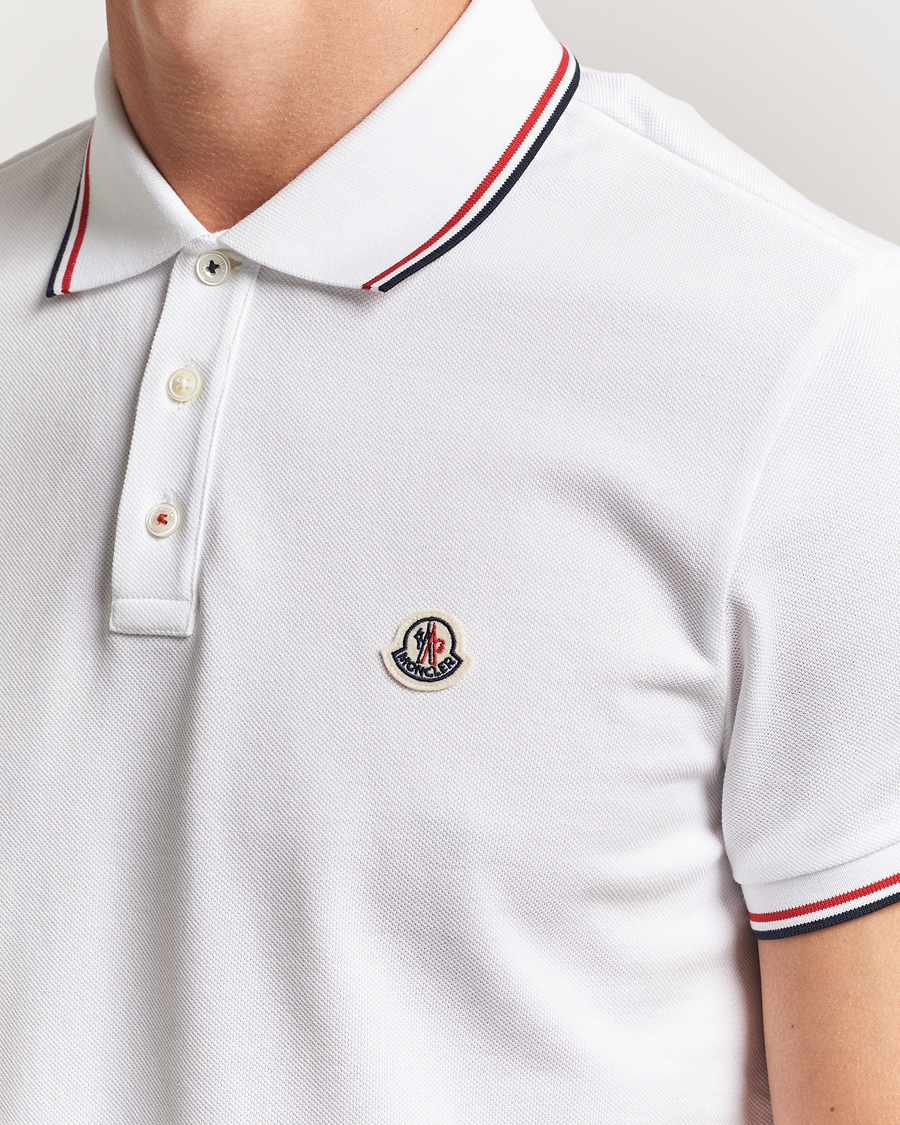 Homme | Polos | Moncler | Contrast Rib Polo White