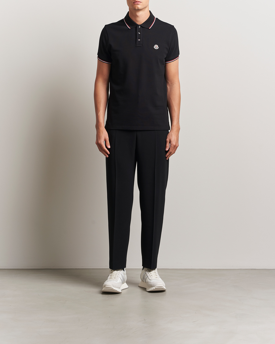 Homme | Polos | Moncler | Contrast Rib Polo Black