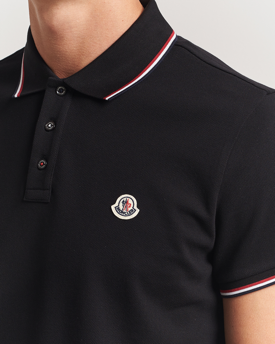 Homme | Polos | Moncler | Contrast Rib Polo Black