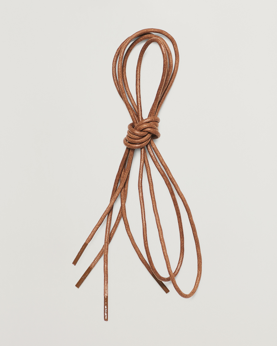 Homme | Entretien Chaussures | Saphir Medaille d'Or | Shoe Laces Thin Waxed 75cm Tobacco