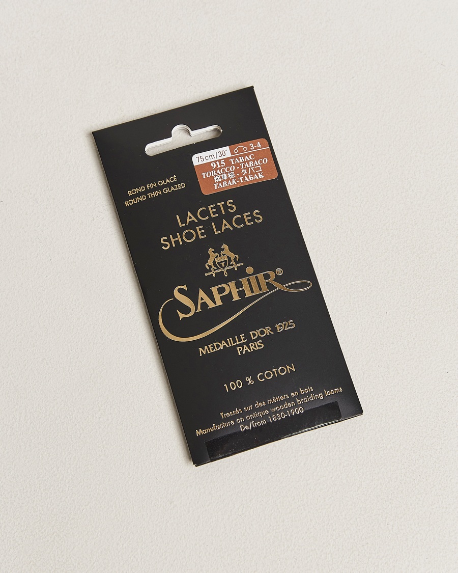 Homme | Entretien Chaussures | Saphir Medaille d'Or | Shoe Laces Thin Waxed 75cm Tobacco