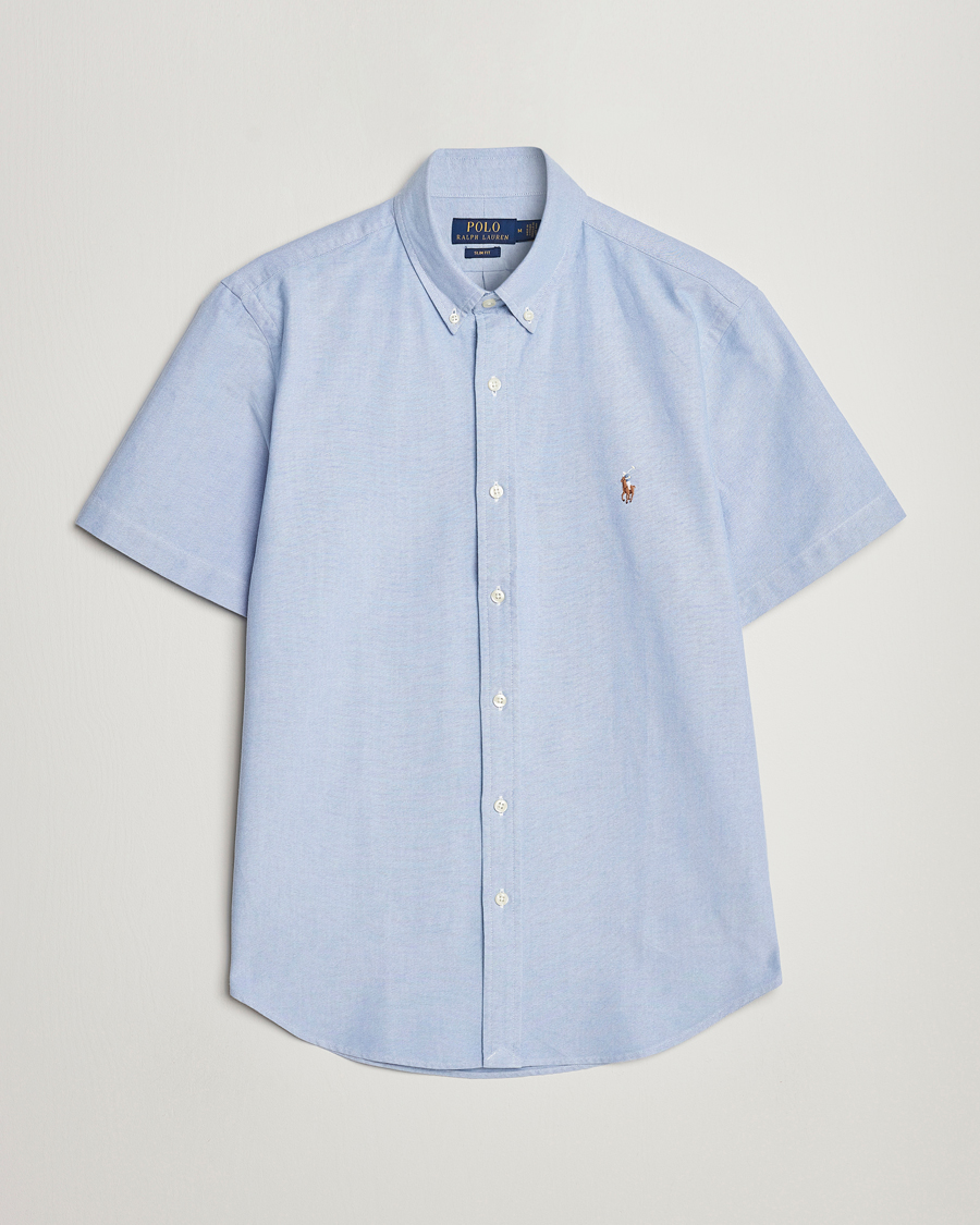 Homme | Chemises | Polo Ralph Lauren | Slim Fit Oxford Short Sleeve Shirt Blue