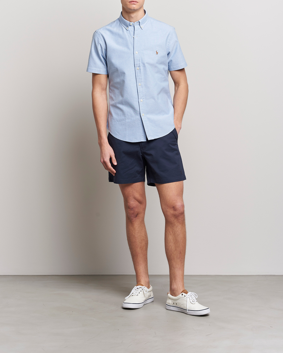Homme | Chemises | Polo Ralph Lauren | Slim Fit Oxford Short Sleeve Shirt Blue