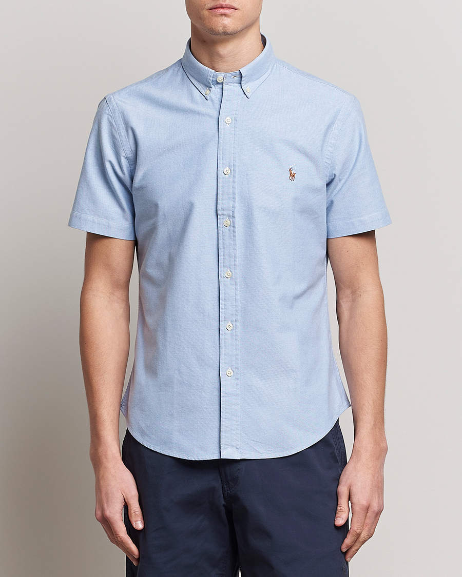 Homme |  | Polo Ralph Lauren | Slim Fit Oxford Short Sleeve Shirt Blue