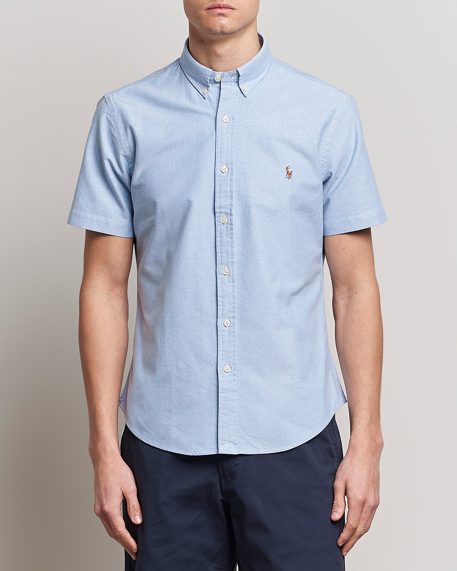 Homme | Chemises | Polo Ralph Lauren | Slim Fit Oxford Short Sleeve Shirt Blue