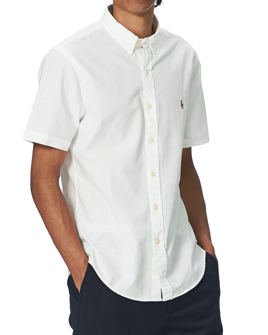 Homme | Chemises | Polo Ralph Lauren | Slim Fit Short Sleeve Button Down Shirt White