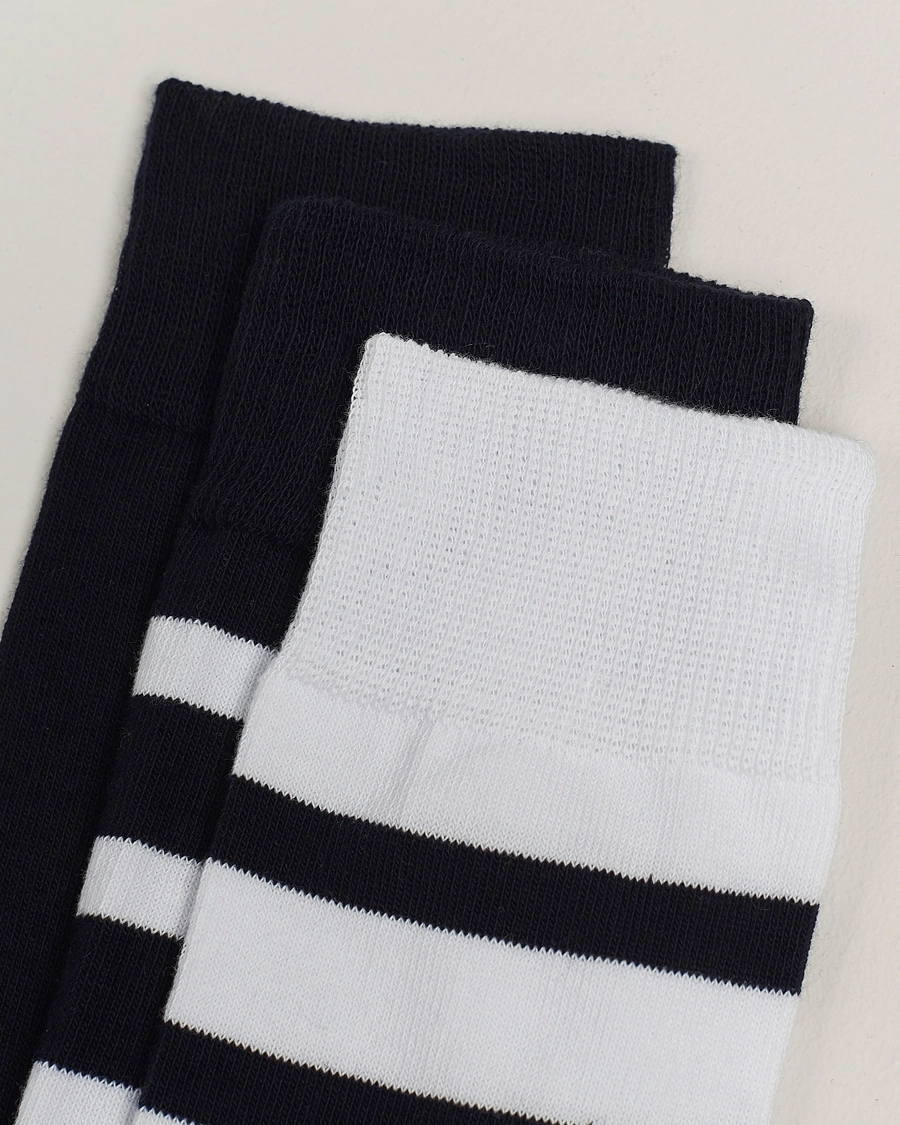 Homme | Basics | Armor-lux | 3-Pack Loer Socks Navy/White