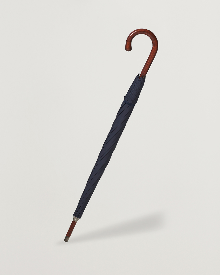 Homme | Parapluies | Fox Umbrellas | Polished Cherrywood Solid Umbrella Navy
