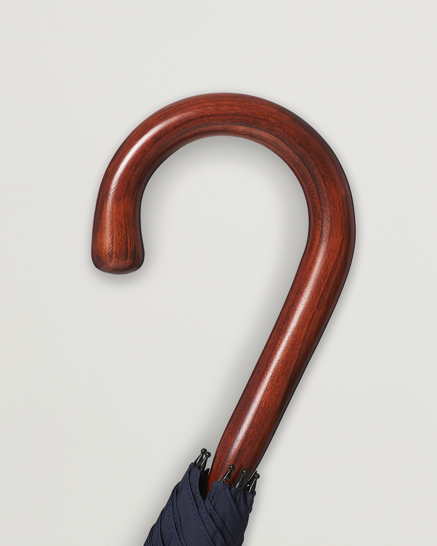 Homme | Parapluies | Fox Umbrellas | Polished Cherrywood Solid Umbrella Navy