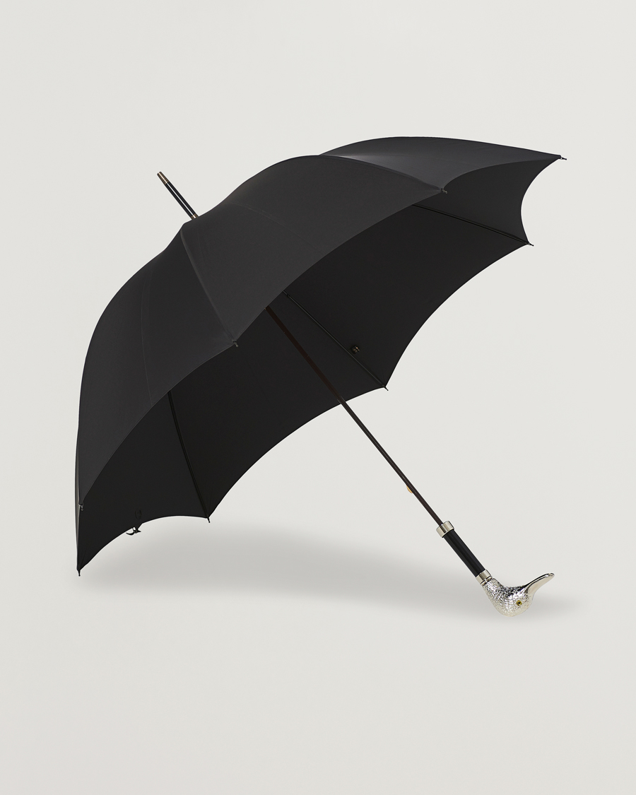 Homme | Fox Umbrellas Silver Duck Umbrella Black Black | Fox Umbrellas | Silver Duck Umbrella Black Black