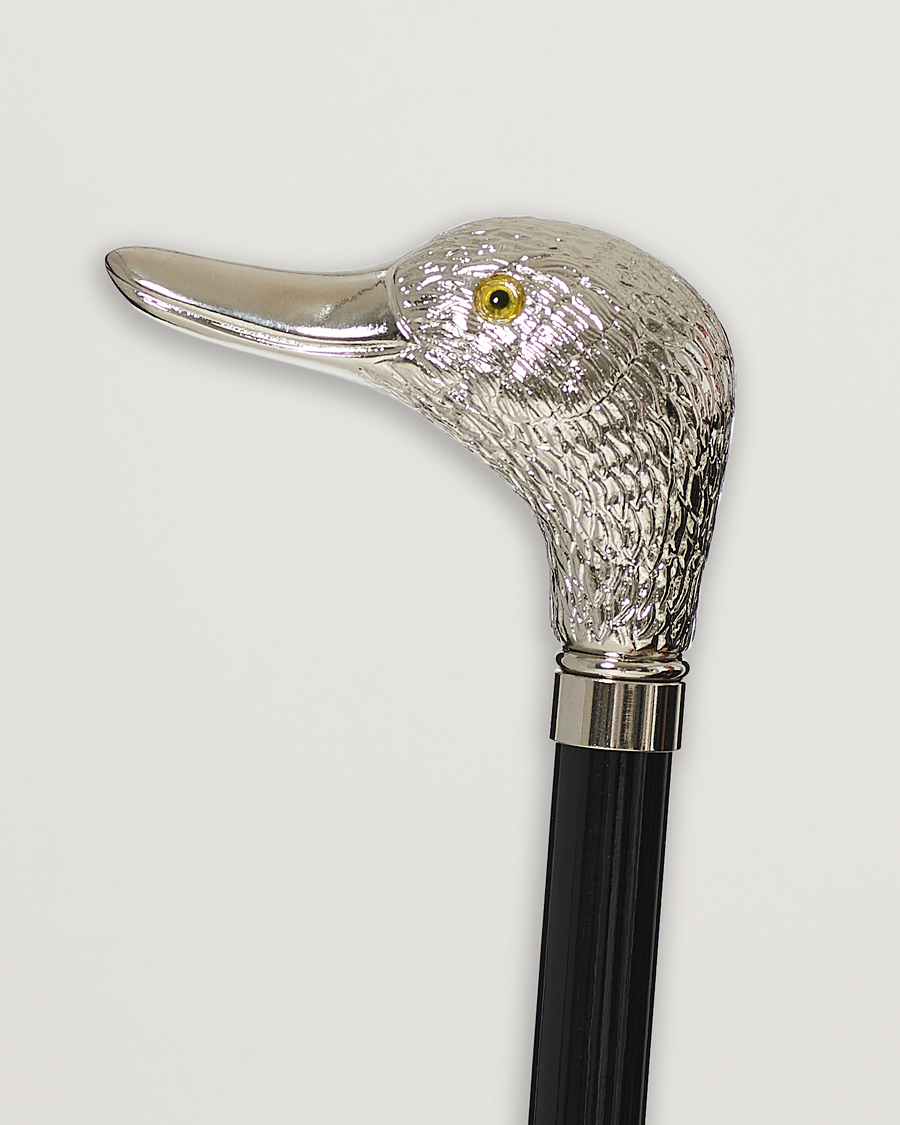 Homme | Fox Umbrellas Silver Duck Umbrella Black Black | Fox Umbrellas | Silver Duck Umbrella Black Black