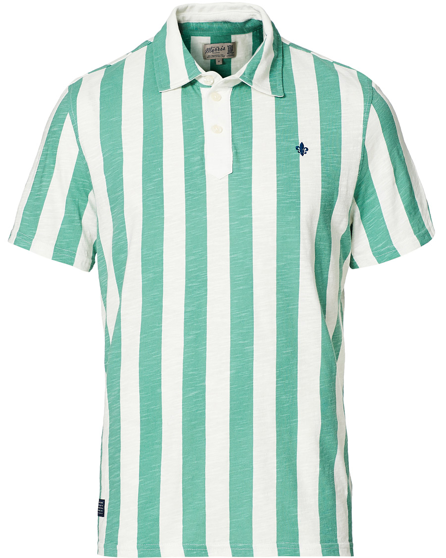 Homme | Polos | Morris | Keeton Stripe Piqué Shirt Green/White