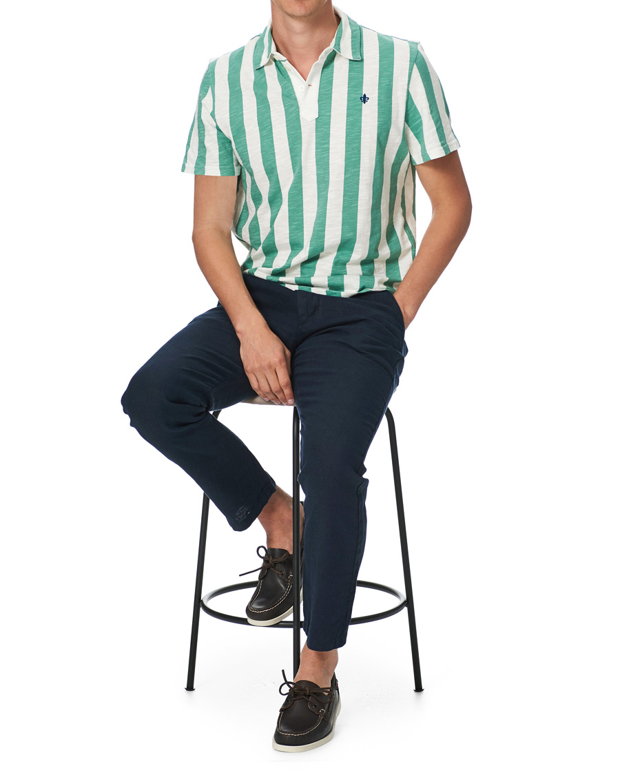 Homme | Polos | Morris | Keeton Stripe Piqué Shirt Green/White