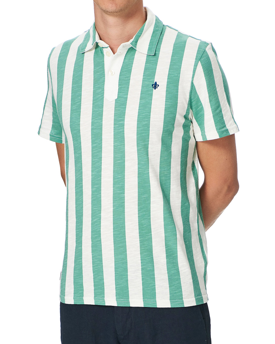 Homme | Polos | Morris | Keeton Stripe Piqué Shirt Green/White