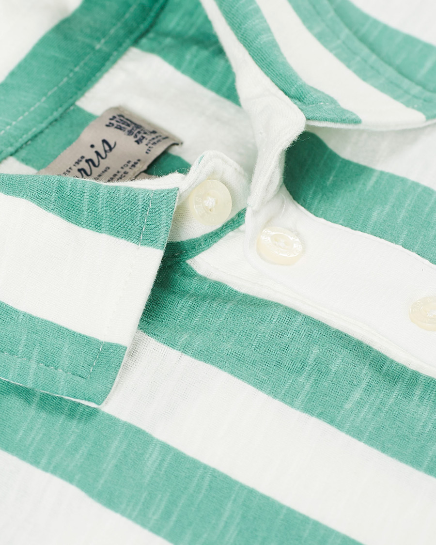 Homme | Polos | Morris | Keeton Stripe Piqué Shirt Green/White