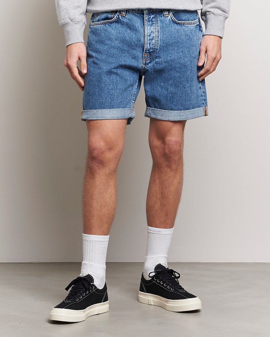 Homme | Shorts | Nudie Jeans | Josh Stretch Denim Shorts Friendly Blue