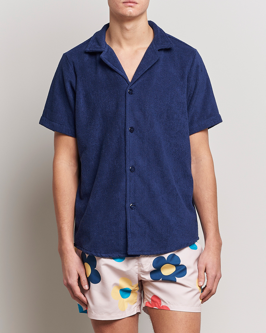 Homme | La Collection French Terry | OAS | Terry Cuba Short Sleeve Shirt Navy