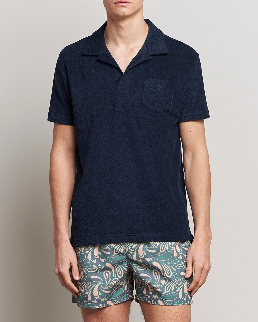 Homme | Polos À Manches Courtes | OAS | Short Sleeve Terry Polo Navy