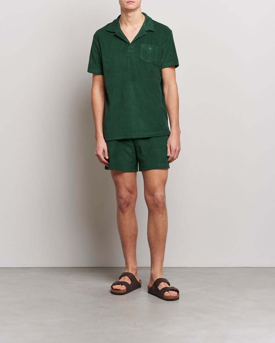 Homme | Polos | OAS | Short Sleeve Terry Polo Dark Green