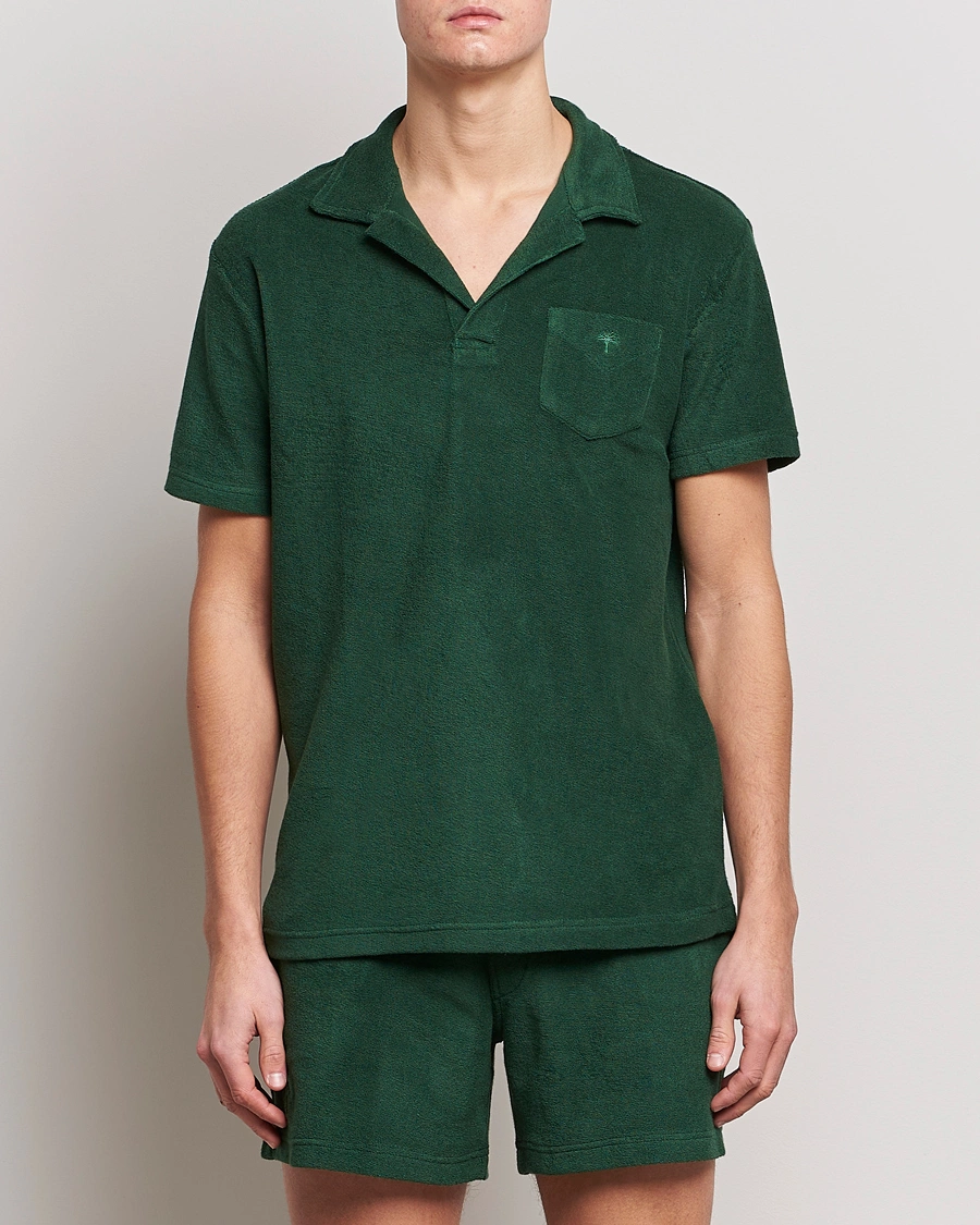Homme | La Collection French Terry | OAS | Short Sleeve Terry Polo Dark Green