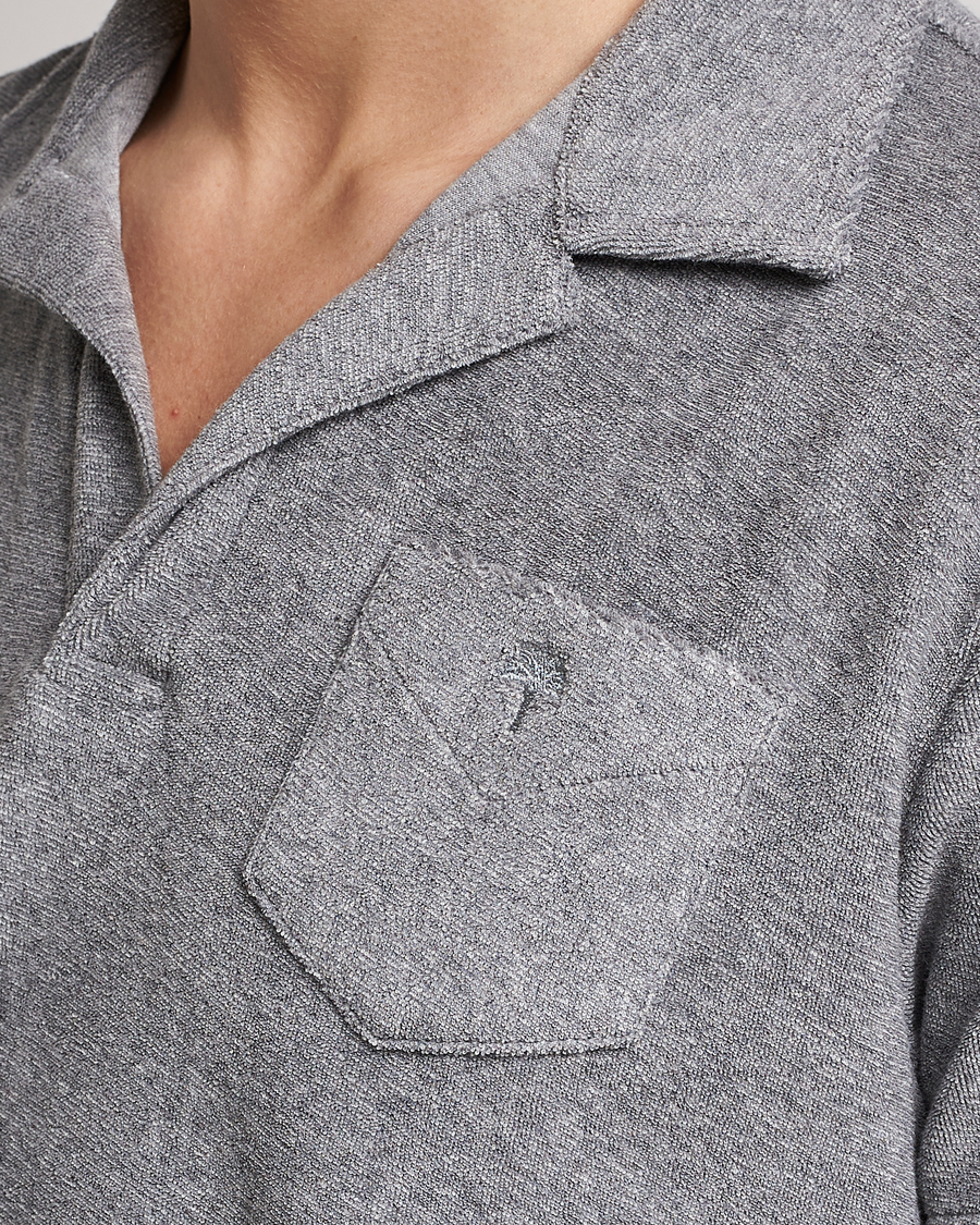 Homme | Polos | OAS | Short Sleeve Terry Polo Grey Melange