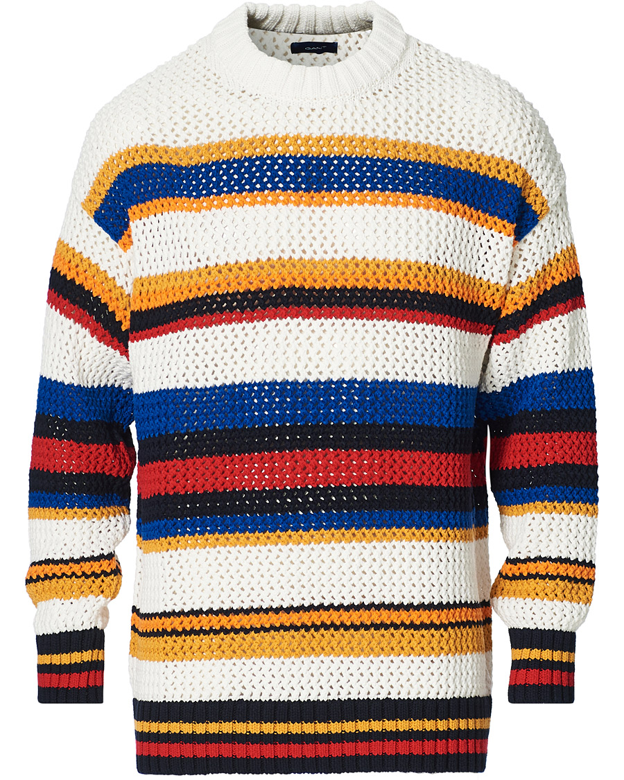 Homme | Pulls Et Tricots | GANT | Open Knit Stripe Crew Neck Multi