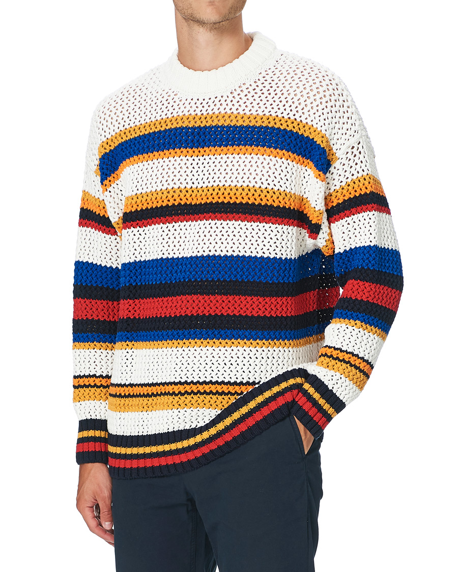 Homme | Pulls Et Tricots | GANT | Open Knit Stripe Crew Neck Multi