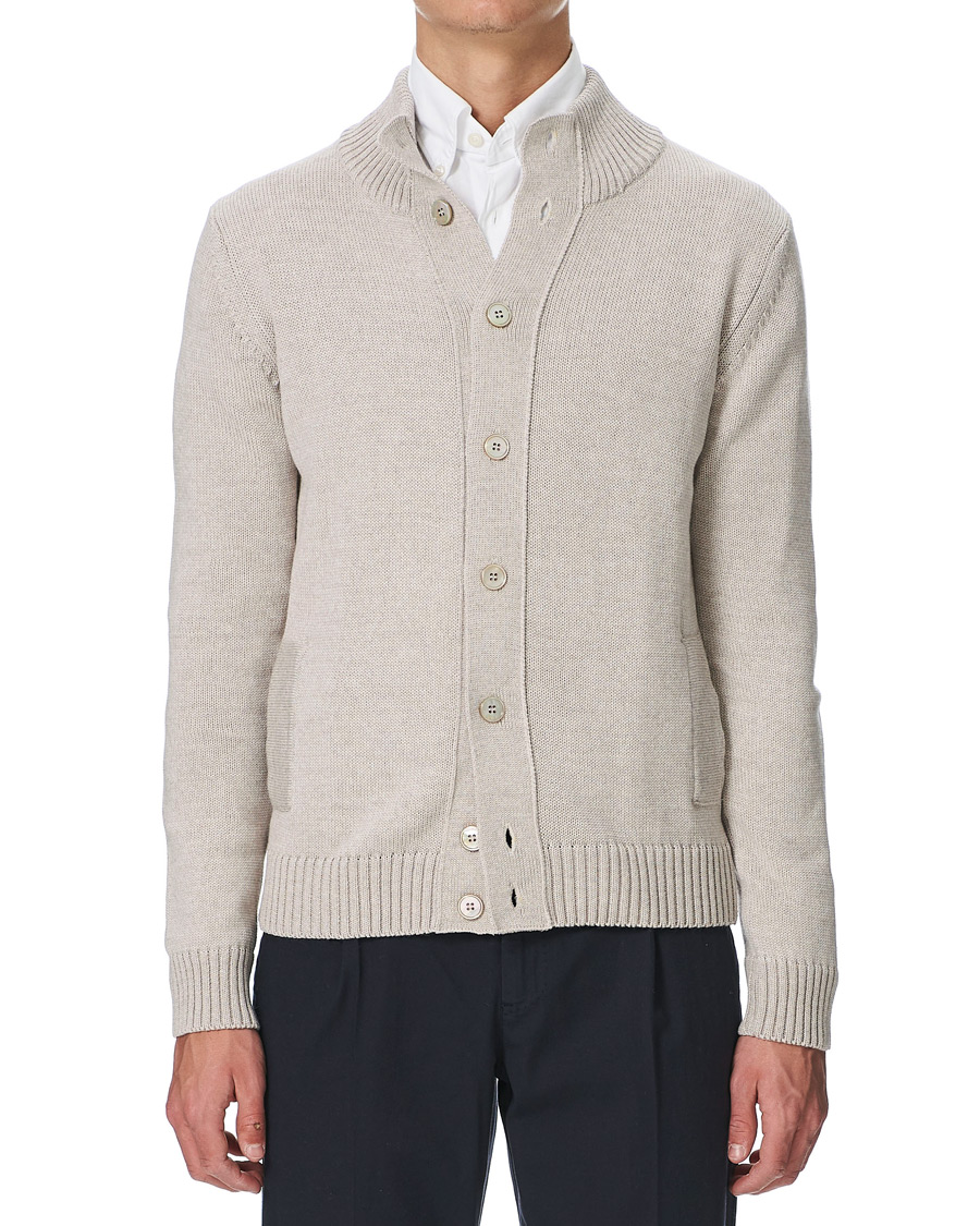 Homme | Pulls Et Tricots | Stenströms | Heavy Merino Wool Cardigan Beige