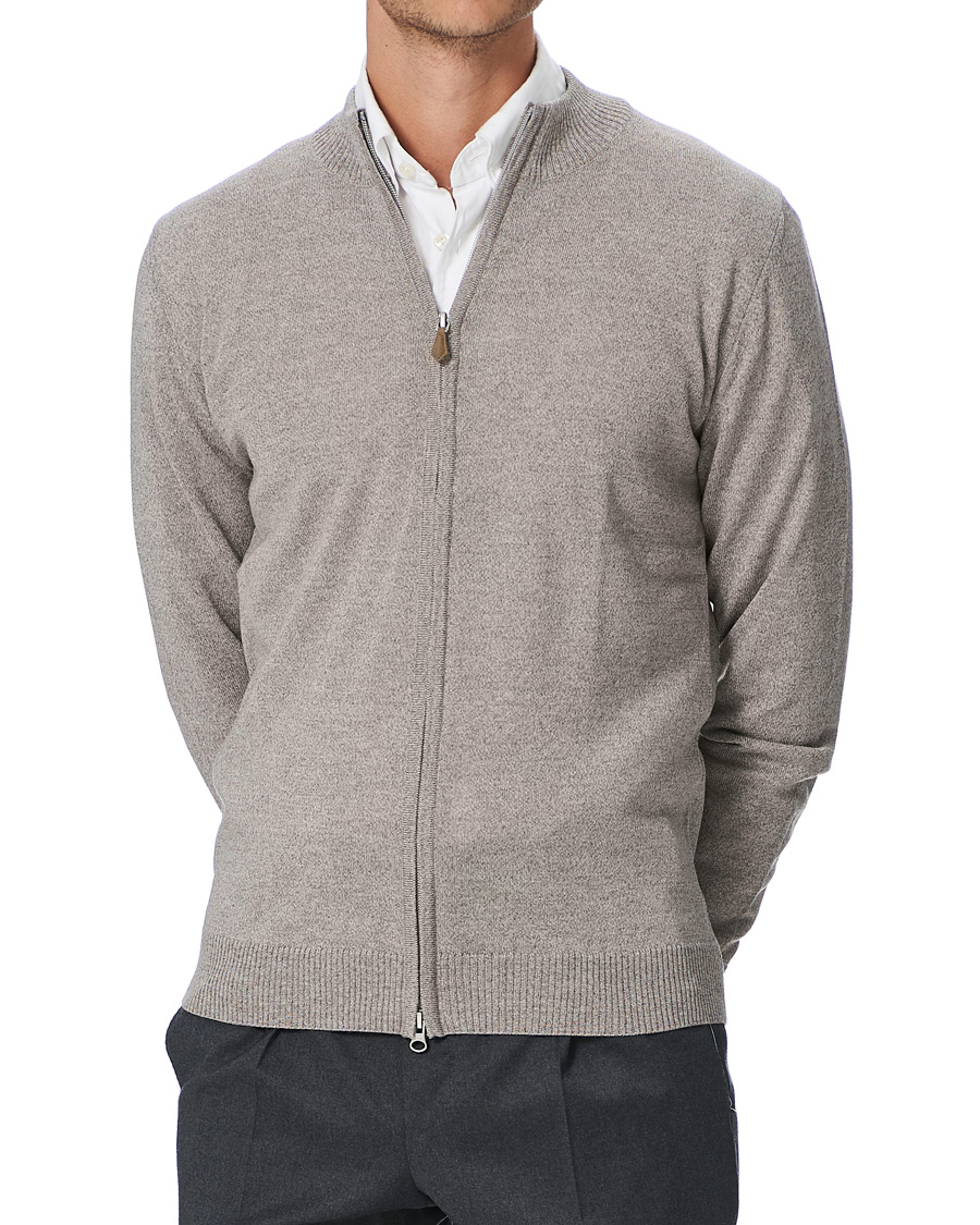 Homme | Pulls Et Tricots | Stenströms | Merino Full Zip Greige