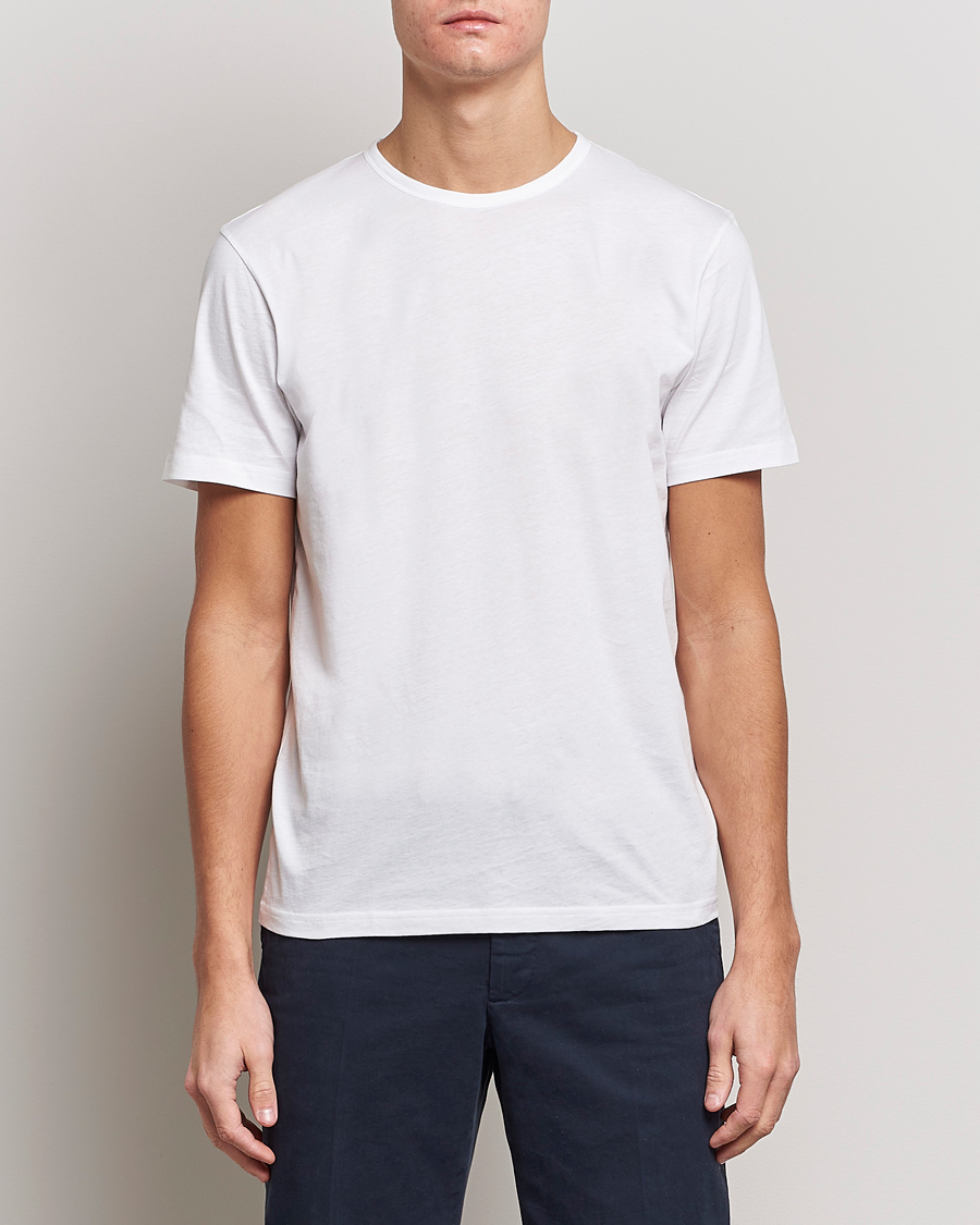 Homme | T-Shirts Blancs | Stenströms | Solid Cotton T-Shirt White