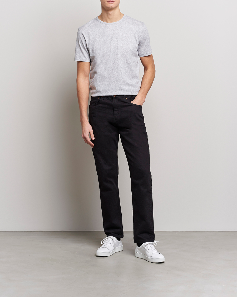 Homme | T-shirts | Stenströms | Solid Cotton T-Shirt Grey Melange