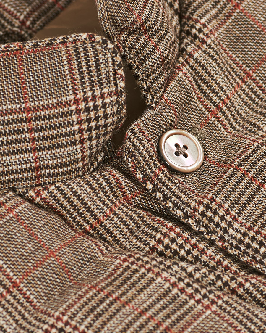 Homme | Manteaux Et Vestes | Stenströms | Quilted Check Wool Vest Brown