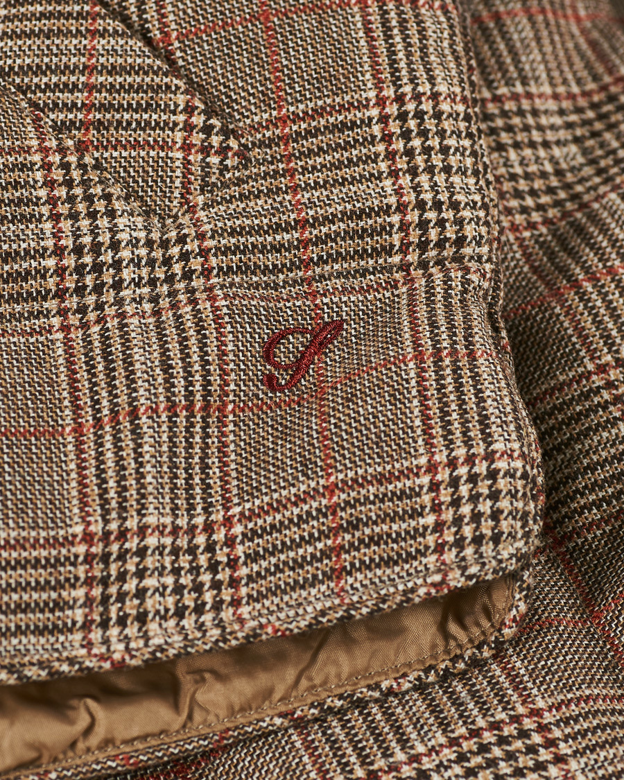 Homme | Manteaux Et Vestes | Stenströms | Quilted Check Wool Vest Brown