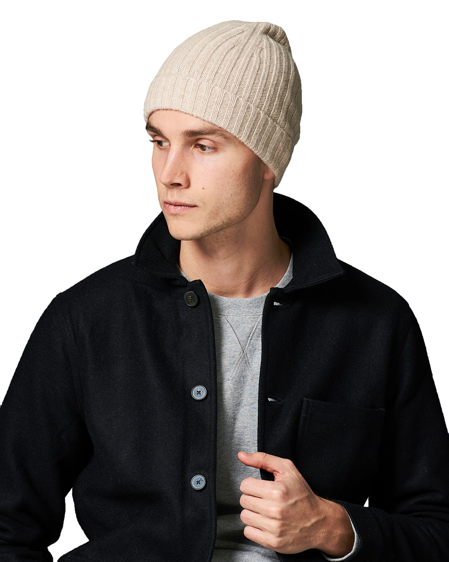 Homme | Stenströms Ribbed Cashmere Hat Beige | Stenströms | Ribbed Cashmere Hat Beige