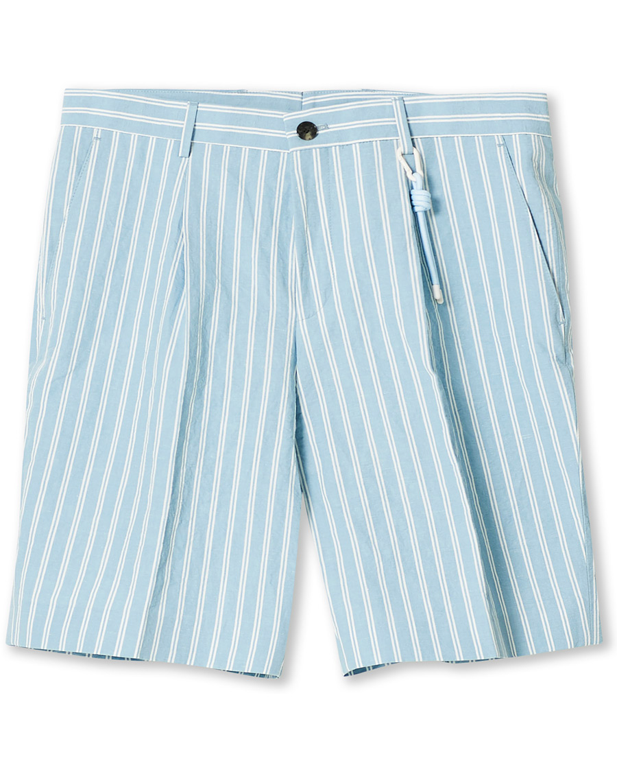 Homme | Shorts | BOSS BLACK | BOSS Pepe Striped Seersucker Shorts Pastel Blue