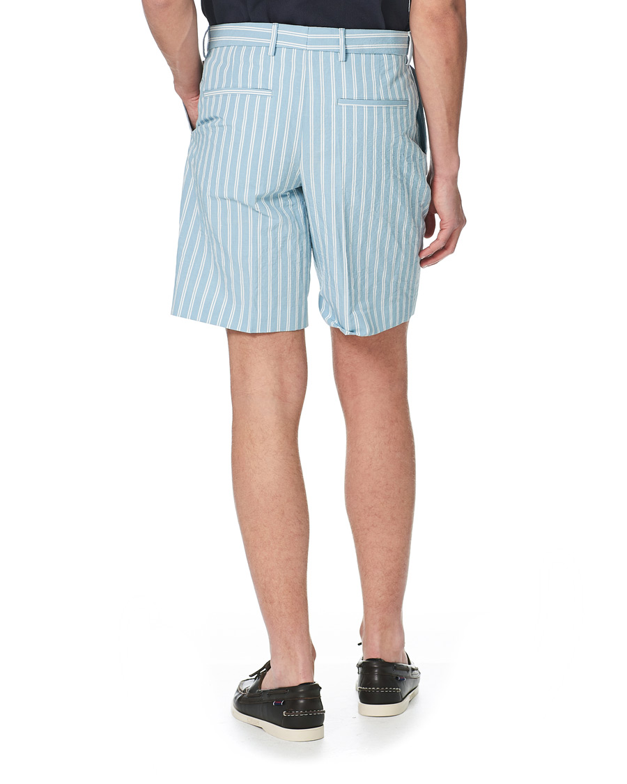 Homme | Shorts | BOSS BLACK | BOSS Pepe Striped Seersucker Shorts Pastel Blue