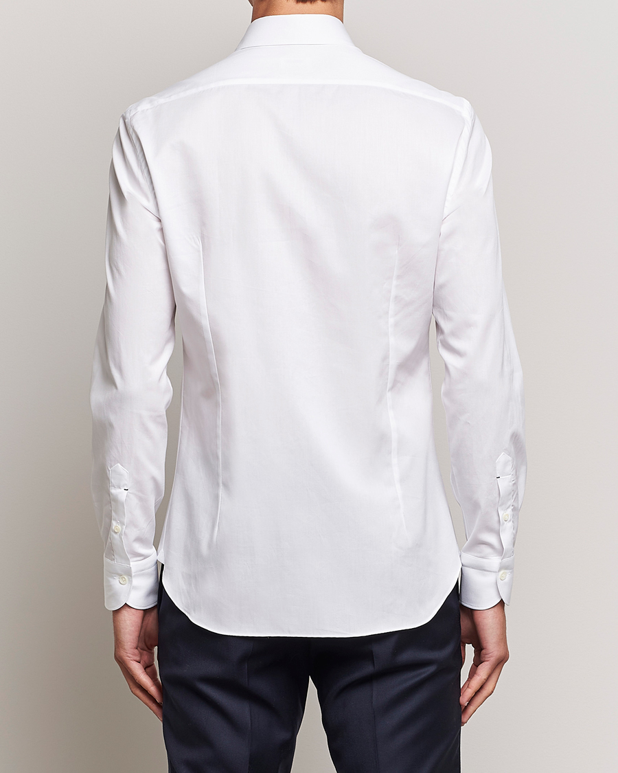 Homme | Chemises | Mazzarelli | Soft Cotton Cut Away Shirt White