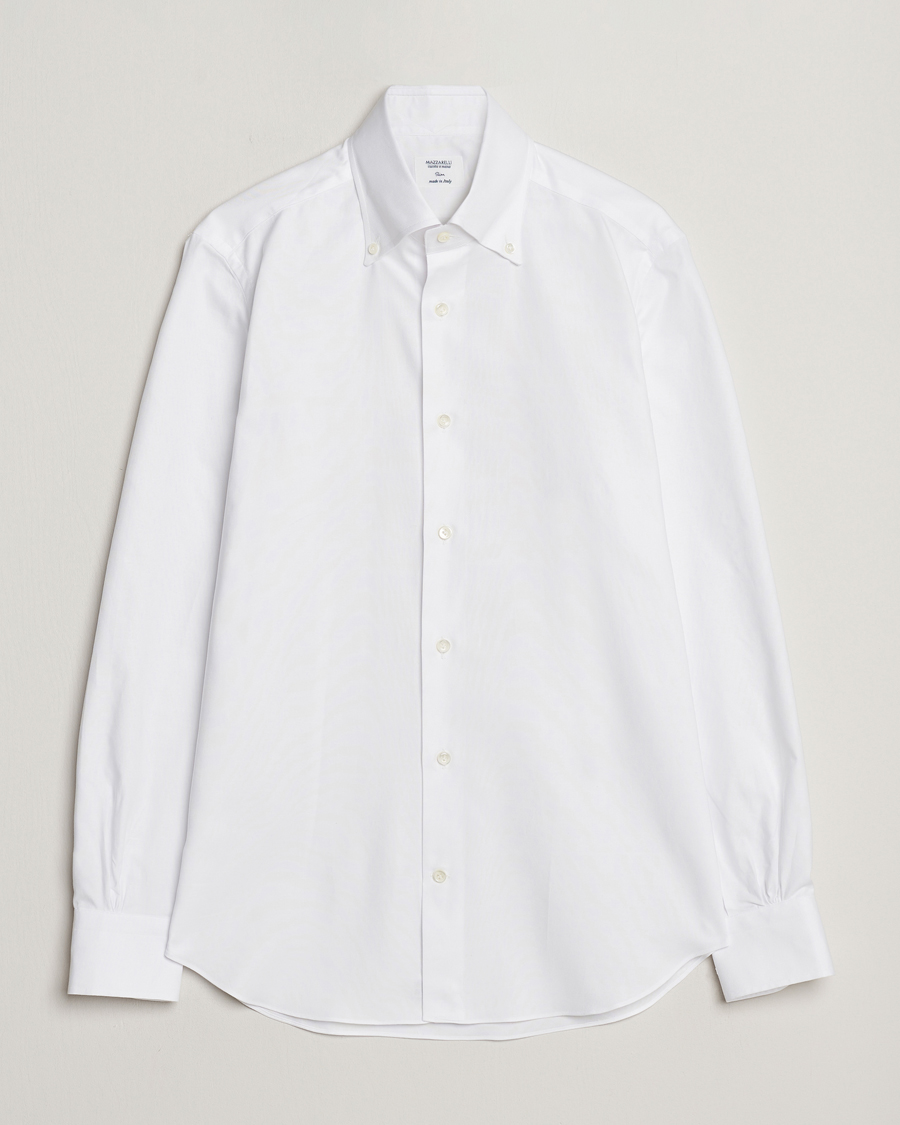 Homme | Chemises | Mazzarelli | Soft Oxford Button Down Shirt White