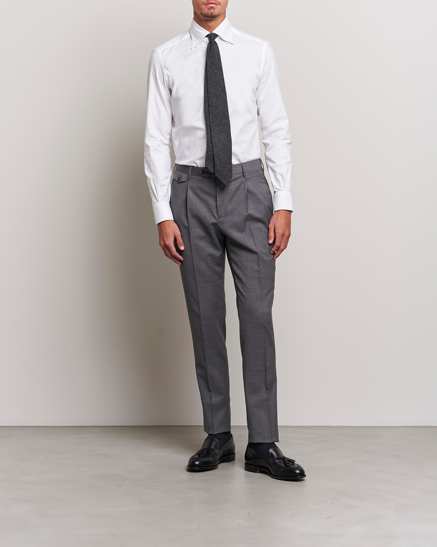 Homme | Chemises | Mazzarelli | Soft Oxford Button Down Shirt White