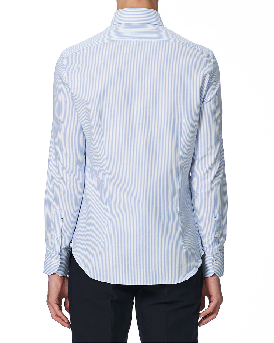 Homme | Chemises | Mazzarelli | Soft Button Down Stripe Oxford Shirt Light Blue