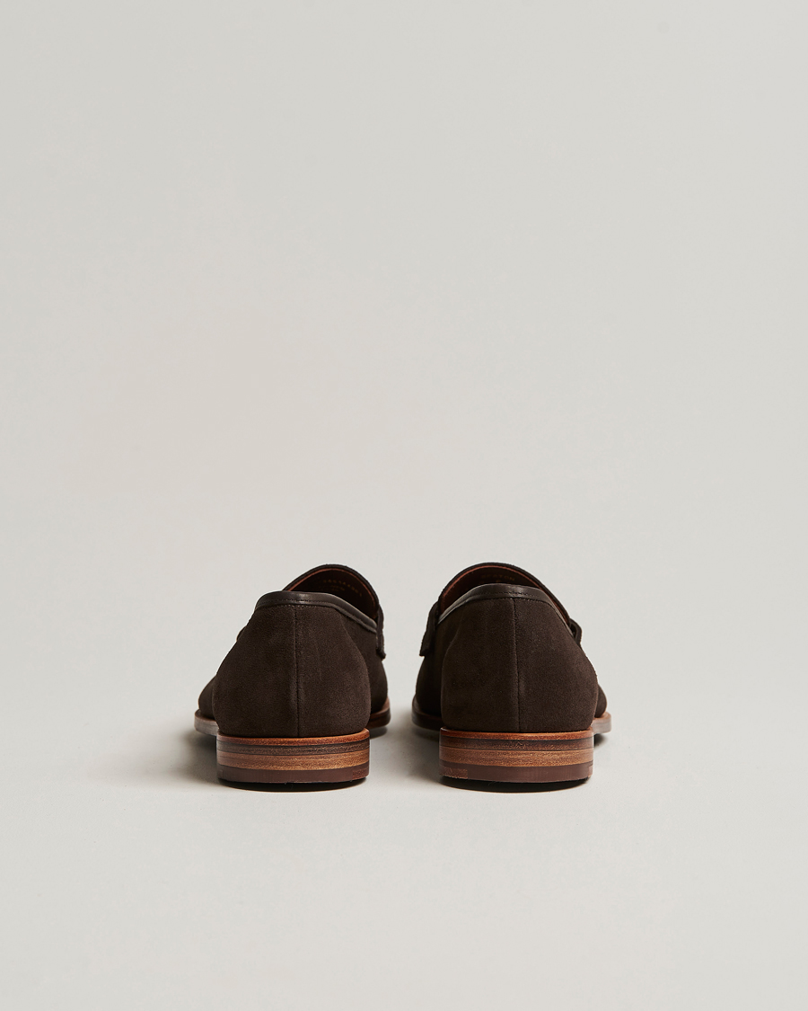 Homme | Crockett & Jones Seaton Unlined Penny Loafer Dark Oak Suede | Crockett & Jones | Seaton Unlined Penny Loafer Dark Oak Suede