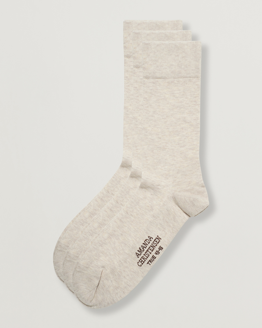 Homme | Sous-Vêtements Et Chaussettes | Amanda Christensen | 3-Pack True Cotton Socks Sand Melange