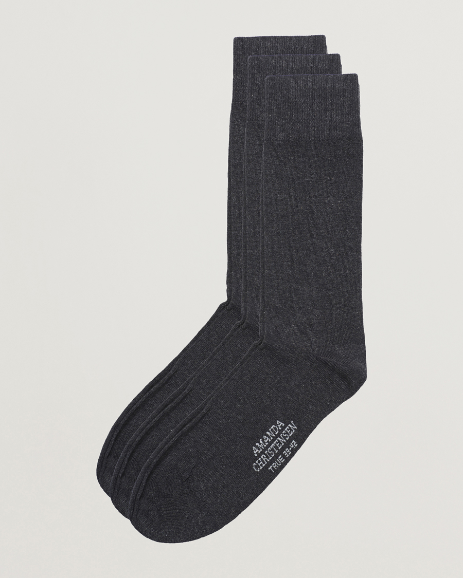 Homme | Sous-Vêtements Et Chaussettes | Amanda Christensen | 3-Pack True Cotton Socks Antrachite Melange