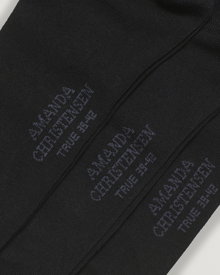 Homme | Chaussettes Quotidiennes | Amanda Christensen | 3-Pack True Cotton Socks Black