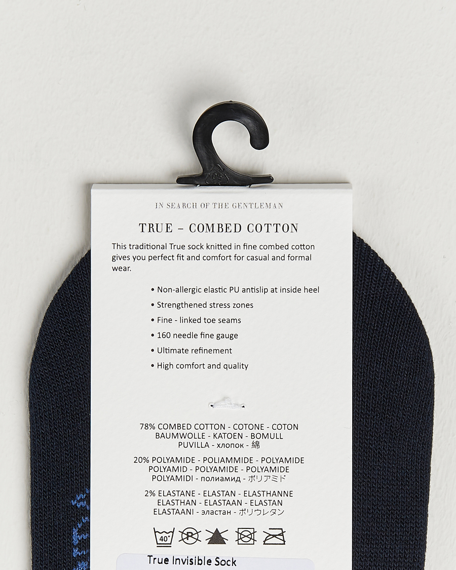 Homme |  | Amanda Christensen | 3-Pack True Cotton Invisible Socks Dark Navy
