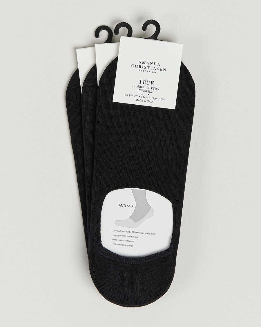Homme | Sous-Vêtements Et Chaussettes | Amanda Christensen | 3-Pack True Cotton Invisible Socks Black